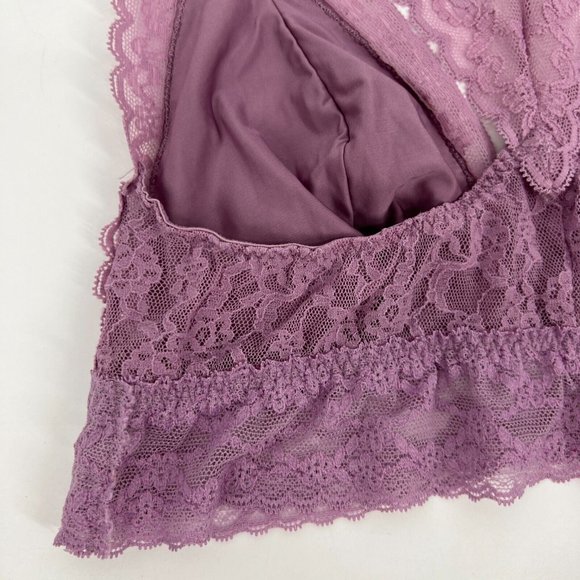 Victoria's Secret Bralette Purple Lace Floral Racerback Wireless - Picture 9 of 11
